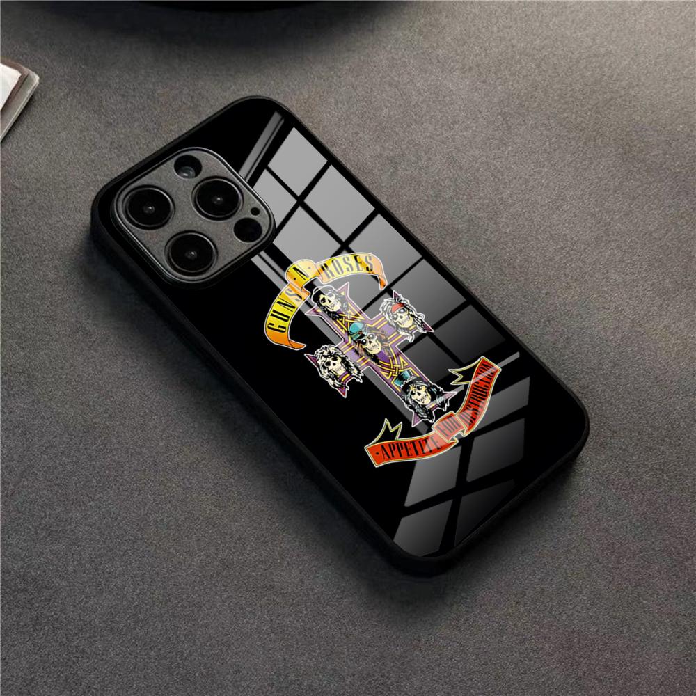 Band G-Guns N Roses Phone Case For 17 Pro Max IPhone 16 Pro 14 12 11 13 Mini X XR XS 15 Plus SE Glass Cover