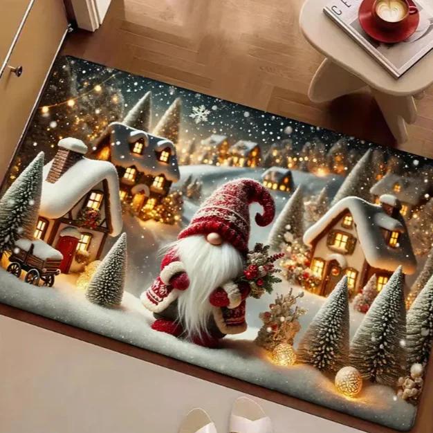 Gingerbread Man Door Mat Christmas Gnome Soft Carpet  Living Room Kitchen Bedroom Bathroom Room Christmas Home Christmas Decor