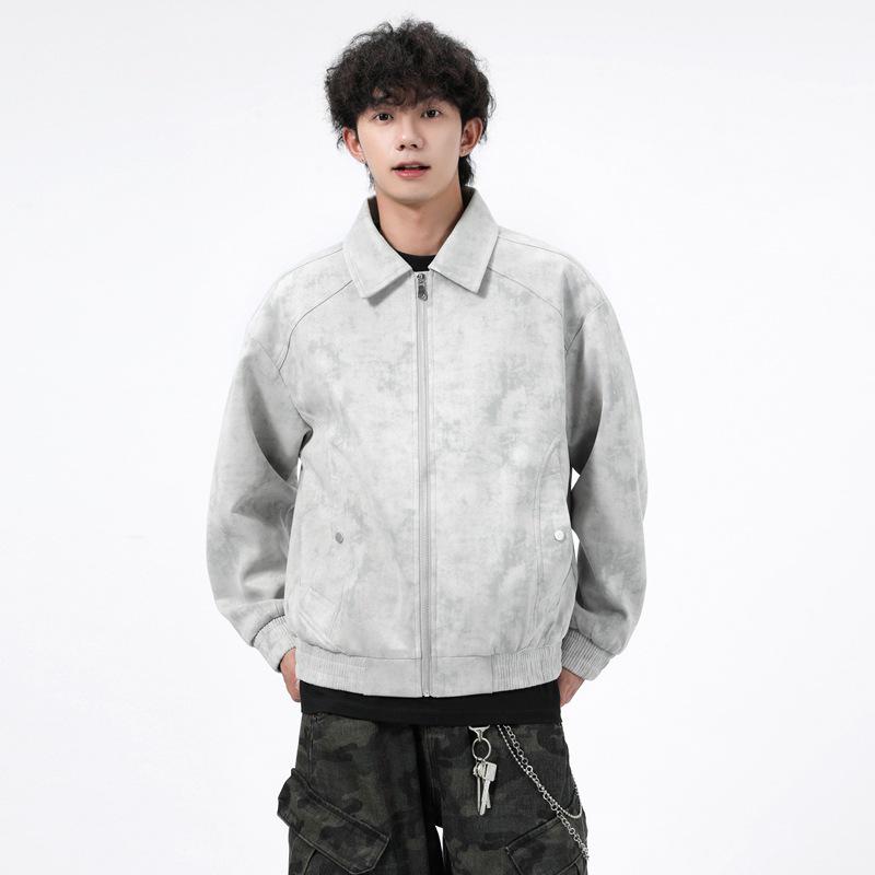 Men's Gradient Lapel Faux Suede Casual Jacket - Autumn Light Luxury Collection
