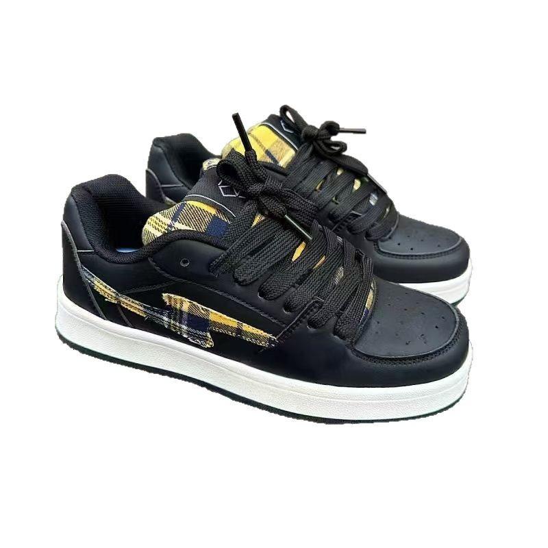 Skotský károvaný design originální 2025 nové pánské a dámské národní trendy sportovní všestranné boty na platformě retro párové plátěné boty