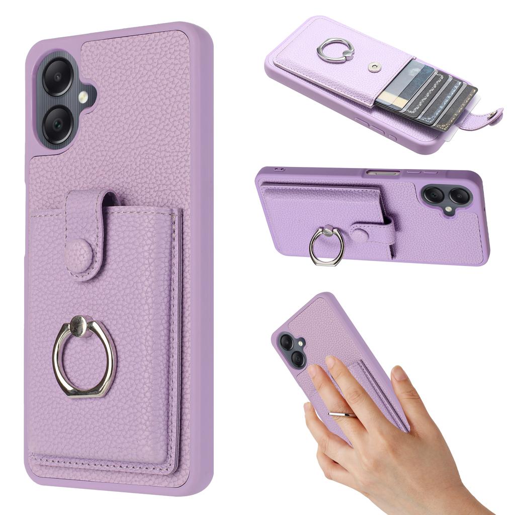 For Samsung Galaxy A07 4G/A06 4G/5G Case with Ring Kickstand Drawing Type Card Slots Leather Back Cover