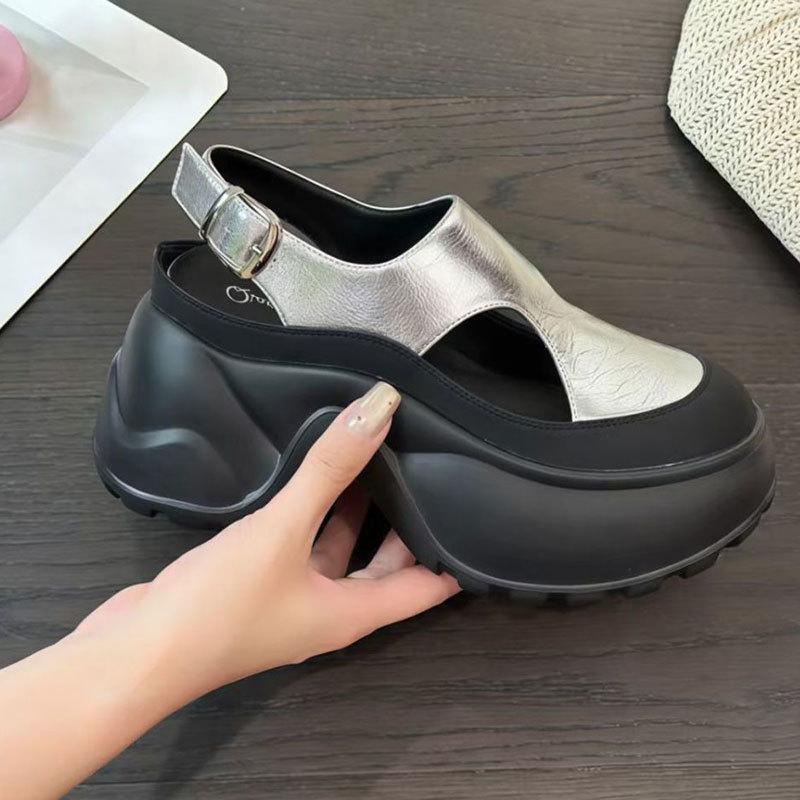 Thick-soled Heightening Hollowed-out Sandals Women's New Small Women's Shoes In the Summer of 2025