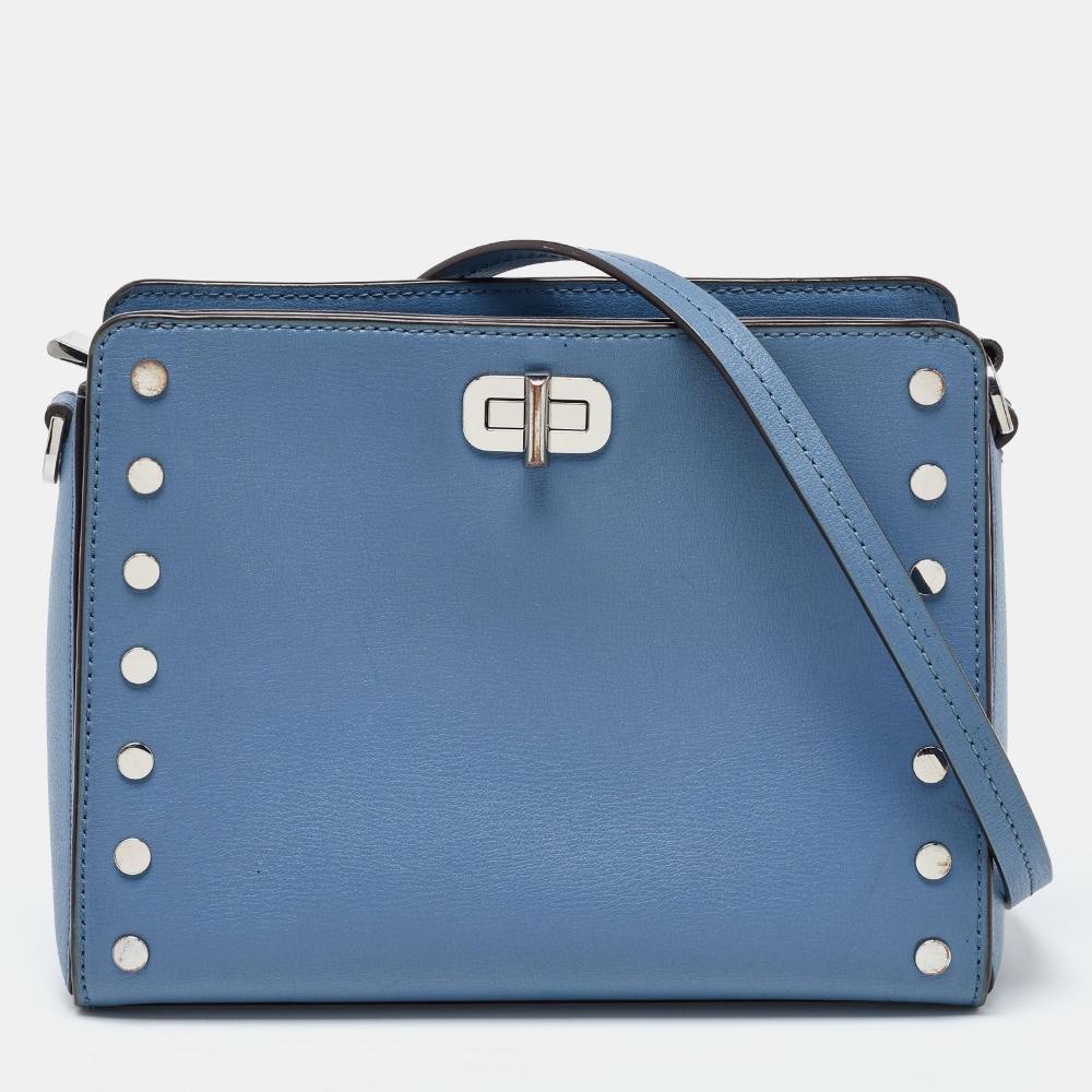 

Кожаная сумка через плечо Michael Kors Sylvia с шипами синяя