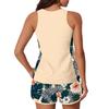 Women’s Two Piece Tankini Swimsuit Set with Sleeveless Top and Printed Shorts Quick Dry Lightweight Fabric