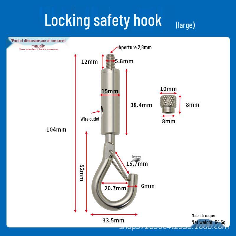 Steel Wire Rope Lock Feeder Safety Hook with Buckle for Picture Hanging