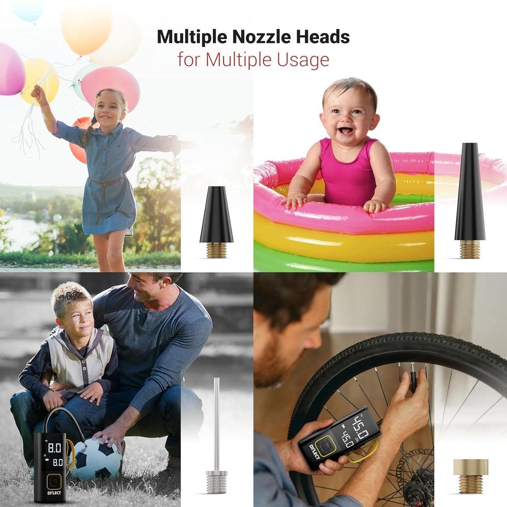 Hustilka pneumatik pro auto a kolo| Pro domácí použití| Funguje jak na DC port, tak na baterii| Nabíjení Type-C| 6000mAh s certifikací BIS| Super rychlé huštění| 5 režimů plnění