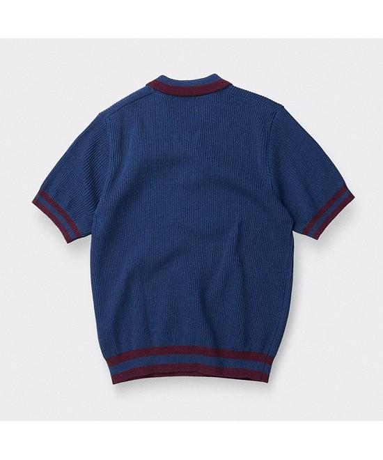 Henlikoteun [British Sporting Club] Rib Structure Short-Sleeves Polo Knit Abwam26721Bud