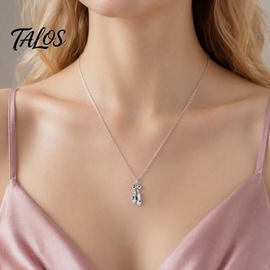 Lightweight Charm Necklace Ballet Shoes Necklace, Elegant Ballerina Pendant Dainty Comfortable Everyday Dancer Stylish Jewelry for Women Girls