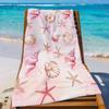 Rosa Muscheln Seesterne Mikrofaser Strandtuch, Schnelltrocknend Großes Sommeraccessoire