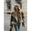 Suede Short Motorcycle Jacket Women's Casual Jacket
