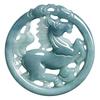Pendente Zodiacale Cavallo in Giada Blu Naturale per la Buona Sorte