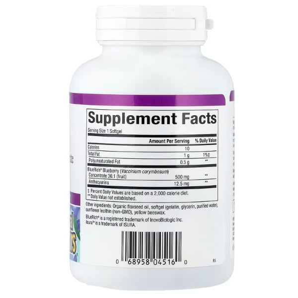 BlueRich Blueberry, Natural Factors  90gelcaps (71406005)