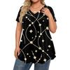 Blusa Casual Elegante Feminina Plus Size, Manga Curta, Decote V, Corte Amplo, Para o Trabalho