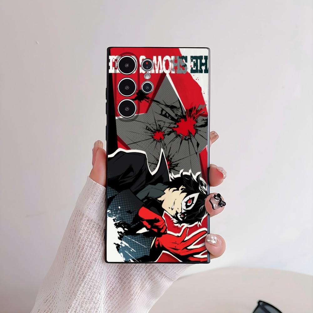 P-Persona 5 Anime Phone Case For Samsung Galaxy S25 S24 S22 S23 Ultra S21 S20 Plus 5G Frosted Non-Slip Full Cover Soft Case