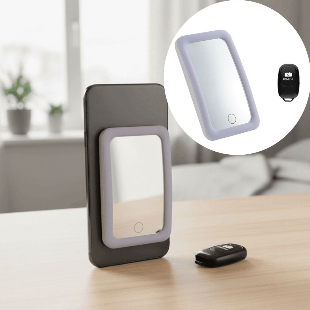 Magnetic Magnetic Selfie Mirror Wide-Angle Led Phone Selfie Mirror Back Suction Mobile Led Wide-Angle Mirror Vlogging