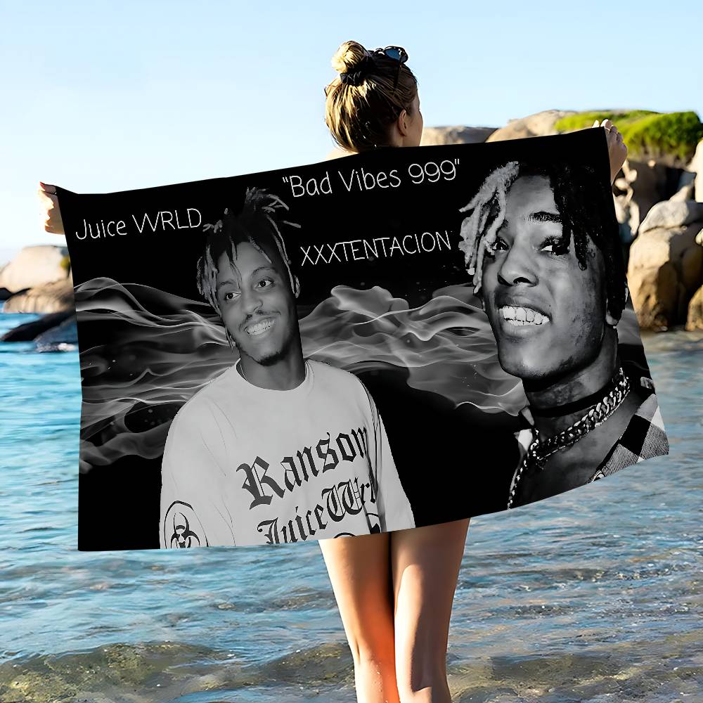 

Hip-Hop J-Juice W-WRLD Microfiber Printed Beach Towel Mountain Climbing Yoga Beach Swimming Running Absorbent Soft Towel W40*H60(CM)