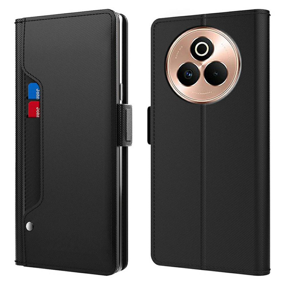 For Realme P3 Pro 5G Case Stand PU Leather Phone Cover Card Holder Mirror