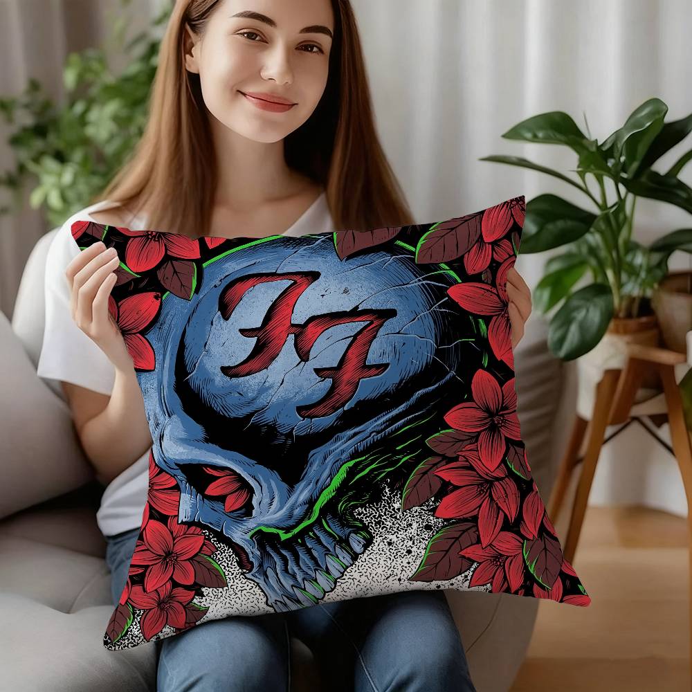 Rock Band-F-Foos Fighters Pillow Case Plush Fabric Soft Pillowcase Double Sided Print Cushion Cover Household Gifts