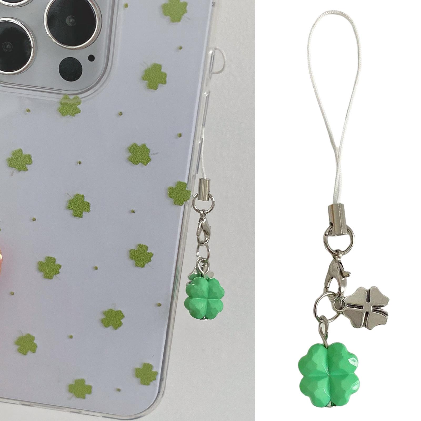 

Lucky Four Leaf Clover Keychain Green Resin Pendant Phone Bag Accessory Gift Cute Korean Style Bag Charm Phone Lanyard 1 жовтий