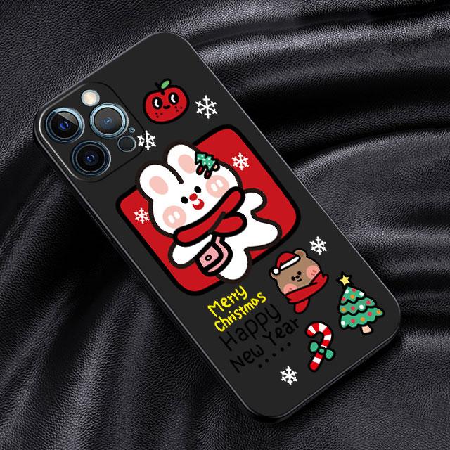 Case For Apple iPhone 14 13 11 12 Pro 7 XR X XS Max 8 Plus 6 6S SE 2022 13Pro Black Soft Phone Funda Merry Christmas