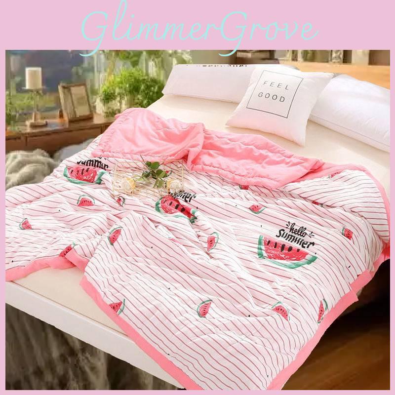 Watermelon Washed Printed Cotton Summer Air Conditioning Quilt For Bedroom Gift