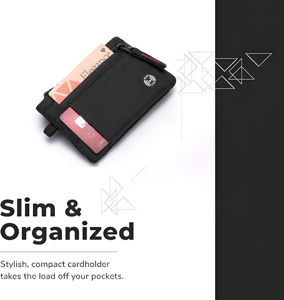 RFID Coin Purse and Anti-theft Card Holder Mini Travel Wallet with Keychain