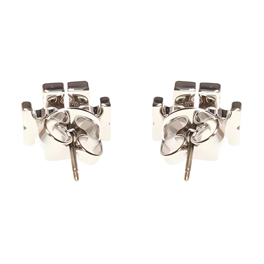 Tory Burch Classic Logo Silver Earrings With Diamonds Women earrings 53423-042
