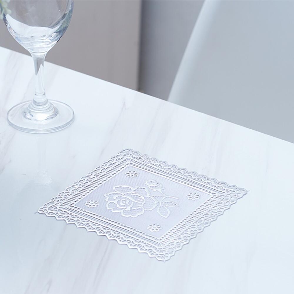 

Square PVC Gold Stamped Coaster Heat Insulation Pad, Multi-Functional Decorative Table Mat Coaster Accessories
