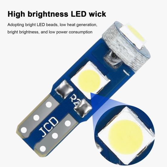 10Pcs T5 Car Dashboard Light Lamp Holder Super Bright 3030-3SMD Chip Twist Lock Socket Auto Instrument Panel Light Bulbs Gauge LED Indicator Kit