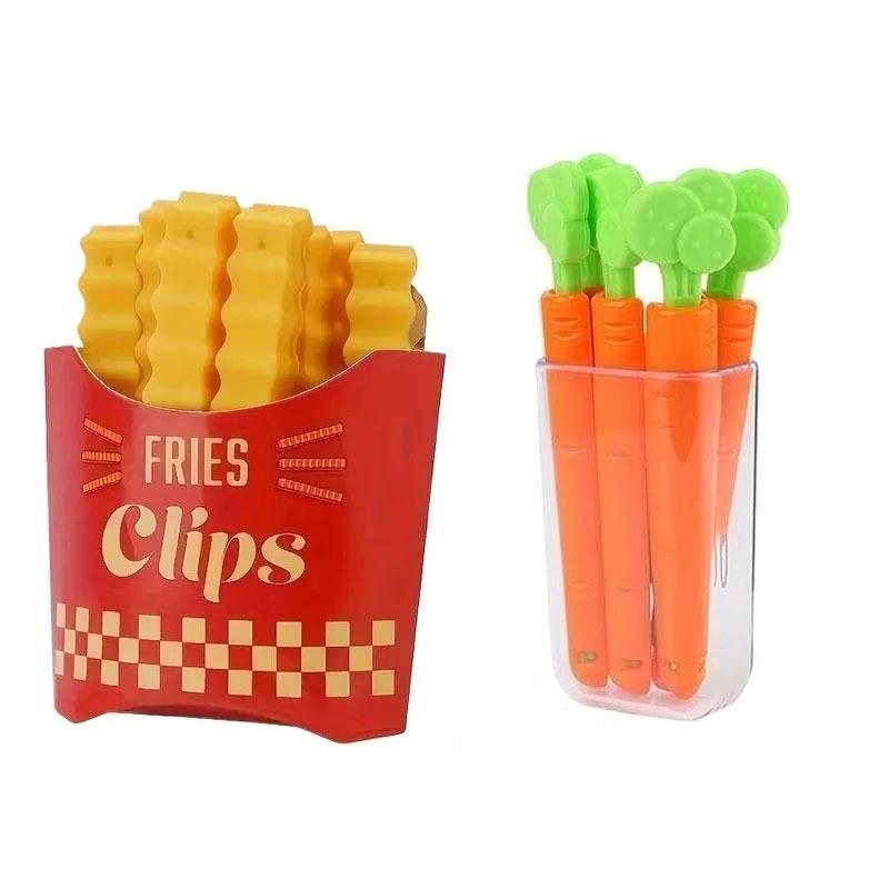 5/12PCS Snack Clip French Fry Shaped Magnetic Sealing Clips - Wall Mountable for Food Storage and Plastic Bag Freshness