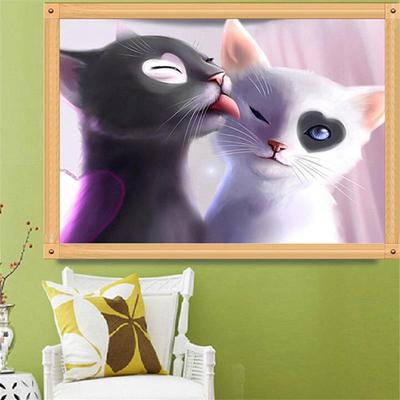 Full 5D Diy Diamant Pictură Desene Animat Dulce Pisica Broderie Cusatura de Cruce Decor acasă Cadou lucrat manual
