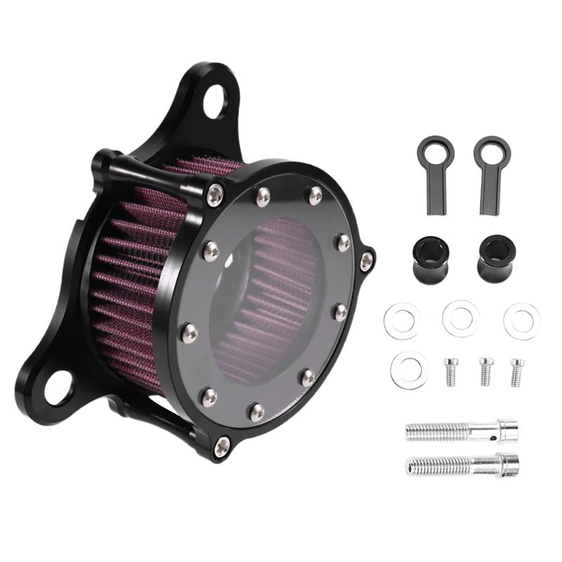 A58X-Motorcycle Air Cleaner Set Air Filter Kit For Sportster XL883 XL1200 Iron 883 48 72 1991-
