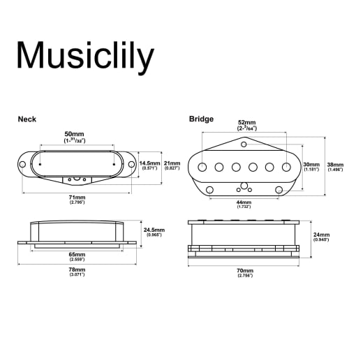 Musiclily Telecaster Pickup Set for PU Tele Electric Guitar