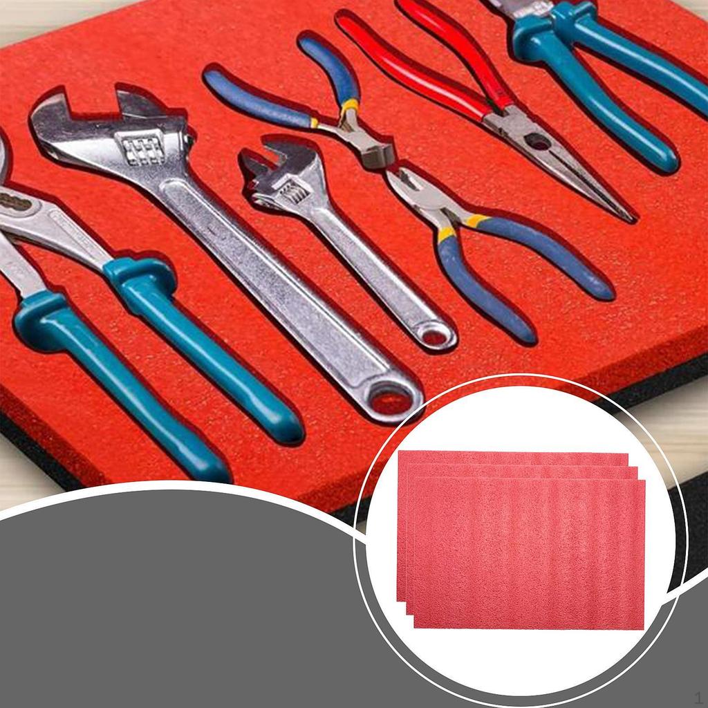 3 X Foam Inserts for Tool Boxes, Pads Packing, Storage Sheets to Be Used, Mat Cushions
