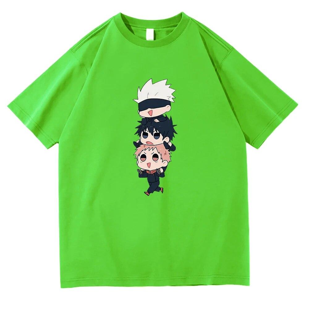 Jujutsu Kaisen Camiseta Moda Unisex Harajuku Divertido Kawaii Yuji Megumi Gojo Camiseta Unisex Anime Unisexga Camisetas de Algodón Camisas Corea Unisex