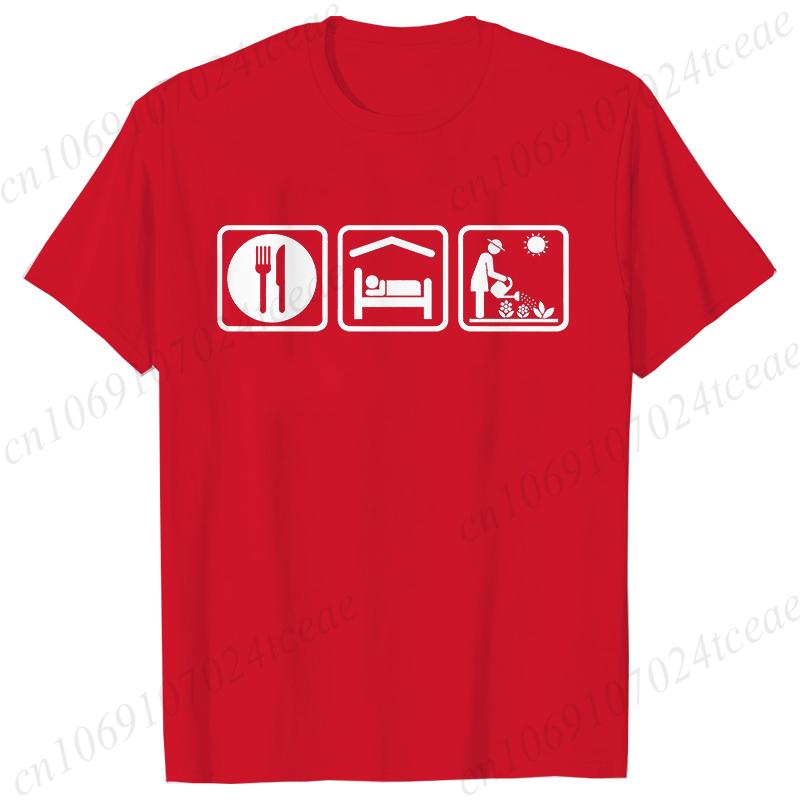 Watering Plants Depicting Garden Care Funny T-Shirt for Women Garden Graphic Casual Tops Funny Short Sleeve Tee Female Clothing