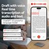 A3v AI Voice Recorder Transcribe & Summarization with ChatGPT Audio Recorder AI Notetaking Device for Lecture Meeting Call Interview