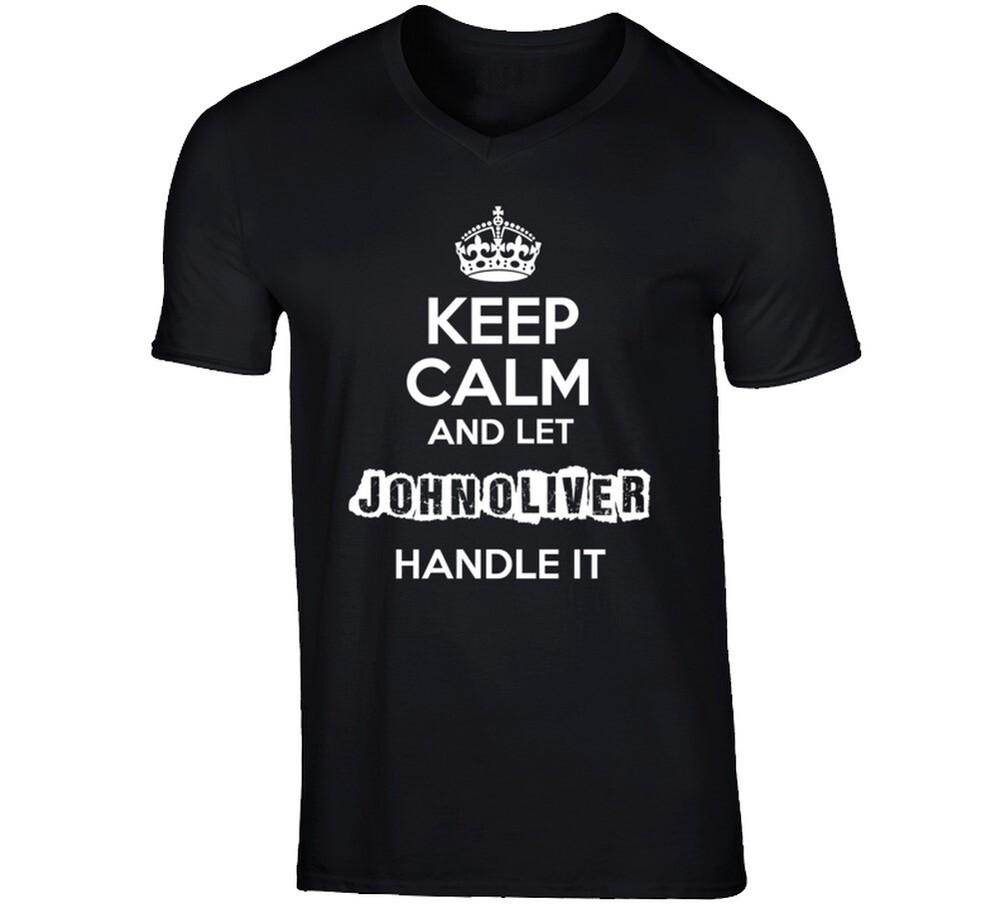 John Oliver Funny Comedian Comedy Keep Calm and Let Handle it V-Neck T shirt