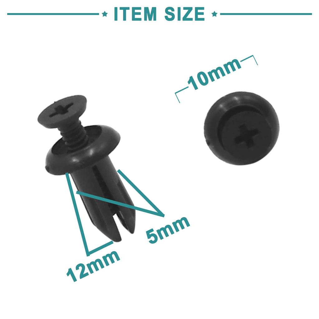 ACROPIX 100pcs Rivet Push Door Bumper Fastener Replacement for Car Universal 5mm Diameter Black