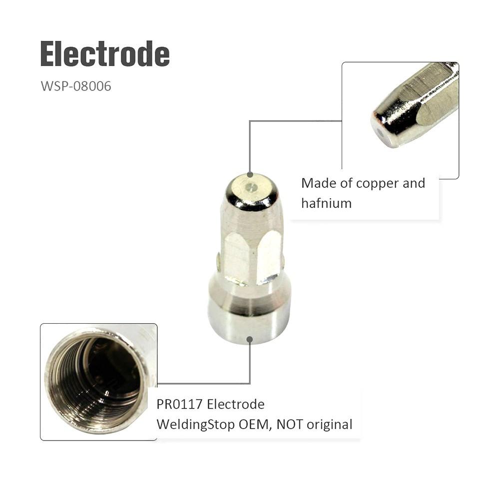 20pcs PR0117 Plasma Electrode PD0114-10 Tips 1.0mm for Trafimet S75 Cuting Torch