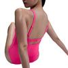 Nike Essentialist Swoosh V-Neck Solid Color Comfortable One-Piece Swimsuit Women swimsuit Bright-Pink NESSF232-678