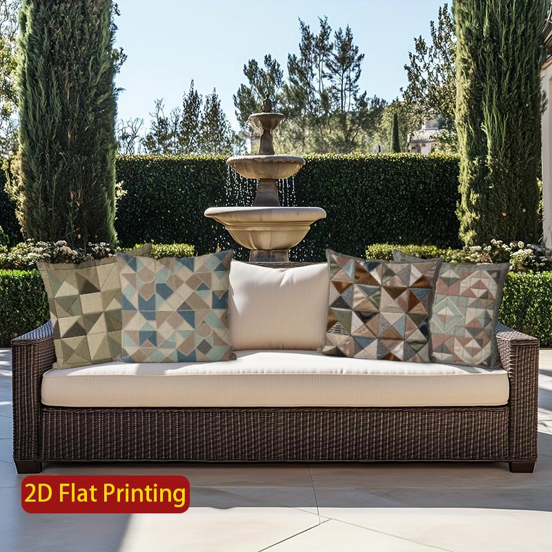 2D Geometric Pattern Decorative Throw Pillow Covers Pattern Cushion Cover Suitable For Sofa Bedroom Car Pillow Cover