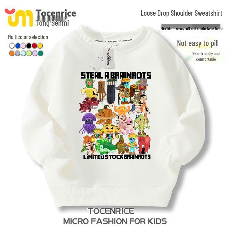 Roblox Shanhaijing Boys' & Girls' Round Neck Plus Velvet Hoodie