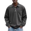New men's long-sleeved shirt casual versatile simple loose button-down polo shirt