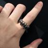 Retro “Ossuary” Skulls Adjustable Open Ring For Men Women Silver-plated Copper Punk Gothic Edgy  Accessories Cool Gift