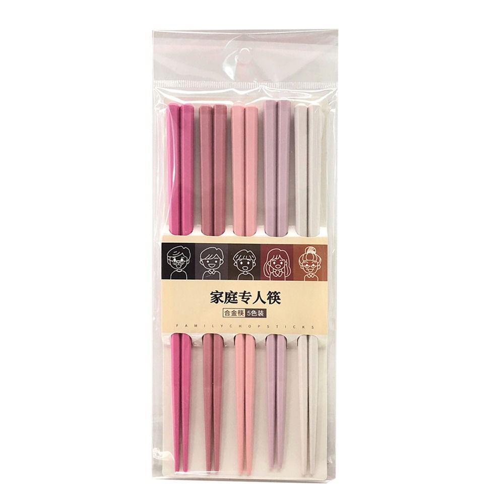 

5Pairs Macaron Color Chopsticks Japanese-style Anti-slip High Temperature resistance Sushi Stick Reusable Household Tableware