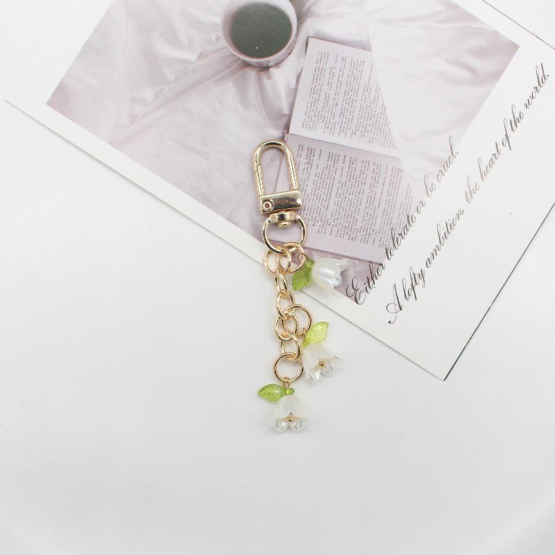 Lily of the Valley Colorful Flower Keychain Pendant - Sweet Girl Bag Accessory & Small Gift Ornament