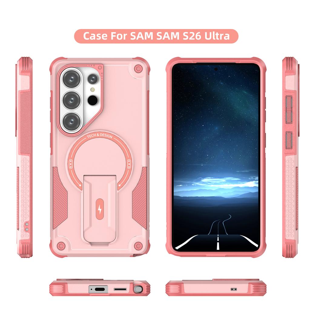 Magnetic Phone Case For Samsung S26 Ultra S25 Plus S24 A16 A16 A57 A37 Lens Protection invisable Bracket Wireless Charging Cover