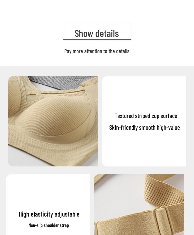 Seamless Wireless Lift & Support Bra for Large Busts - Anti-Sagging, Soft, and Comfortable for Autumn/Winter