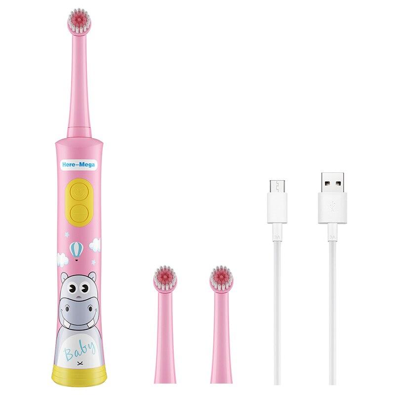 Rotary Electric Toothbrush For Children Oral Care IPX7 Waterproof USB Fast Charge Smart High Quality